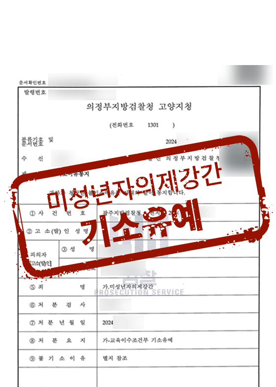 기소유예 처분 결과